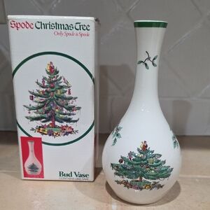 Spode Festive Green and Red Bud Vase
